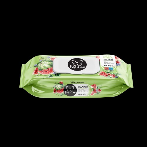 PAPILION WET WIPE 64 PCS WATERMELON-CHUSTECZKI NAWILŻANE ARBUZ