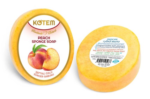 KOTEM MYDEŁKO NATURALNE Z GĄBKĄ 125 G – BRZOSKWINIA 
