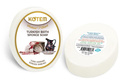 KOTEM MYDEŁKO NATURALNE Z GĄBKĄ 125 G –   HAMAM TURECKI