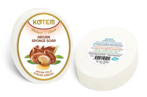 KOTEM MYDEŁKO NATURALNE Z GĄBKĄ 125 G – ARGAN 