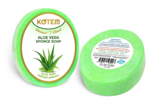 KOTEM MYDEŁKO NATURALNE Z GĄBKĄ 125 G –  ALOES 