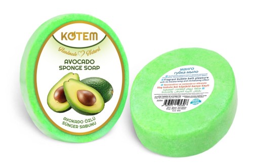 KOTEM MYDEŁKO NATURALNE Z GĄBKĄ 125 G – AWOKADO 
