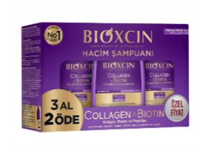 Bioxcin Collagen & Biotin Ekstra Hacim Şampuanı 3 x 300 ml 3 Al 2 Öde - Kolajen Biotin Ince Ve Seyrek Saçlar